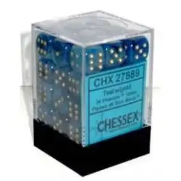 Chessex: Phantom Teal/Gold 12Mm D6 Dice Block