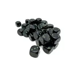 Chessex Opaque Black/Green 12MM D6 Dice Block