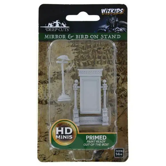 WizKids: Deep Cuts Unpainted Miniatures: Mirror & Bird On Stand