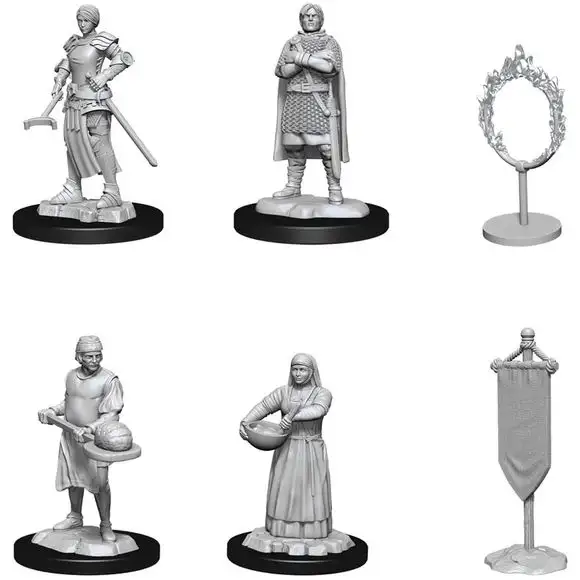 Wizkids Deepcuts Unpainted Miniatures: Castle: Kingdom Retainers