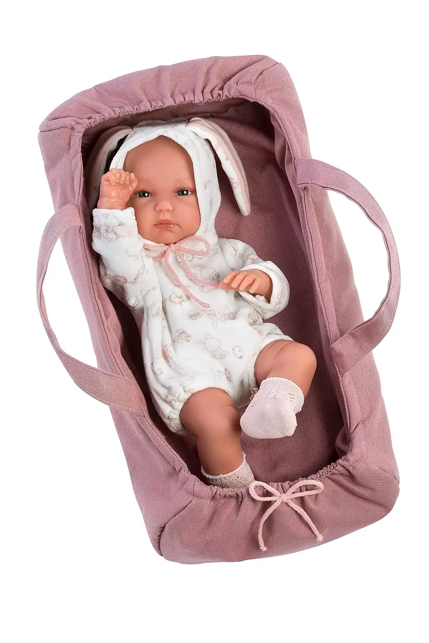 Anatomically Correct Baby Doll With Carrycot | 13.8" | Anna