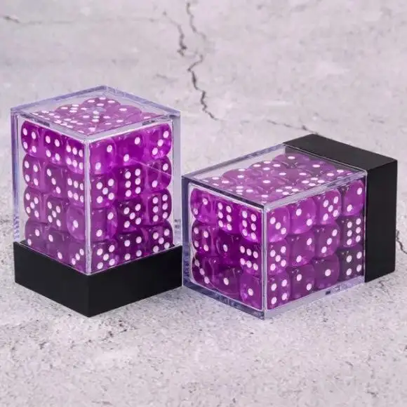 Galactic Dice Premium Dice Sets - D6 Transparent Purple 12mm (36 Count)
