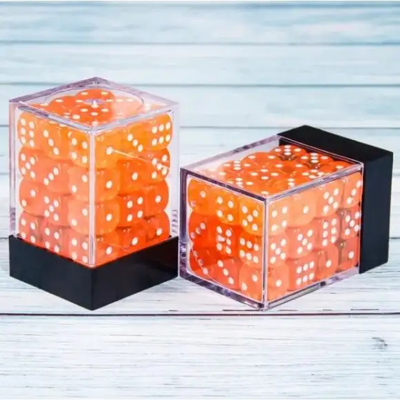 Galactic Dice Premium Dice Sets - D6 Transparent Orange 12mm (36 Count)