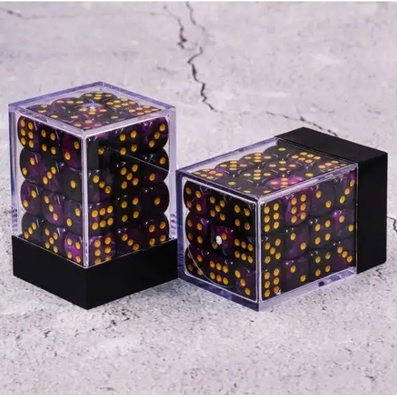 Galactic Dice Premium Dice Sets - D6 Purple & Black 12mm (36 Count)