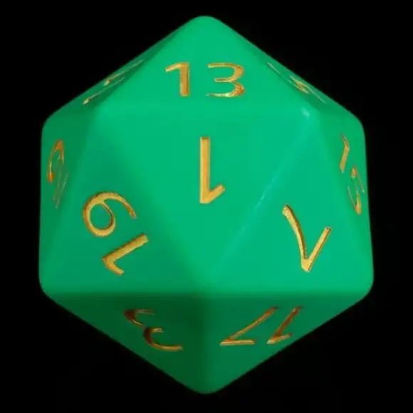 Galactic Dice Acrylic 55mm Titan D20 - Matte Green