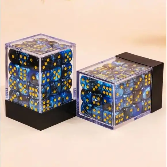 Galactic Dice Premium Dice Sets - D6 Blue & Black 12mm (36 Count)