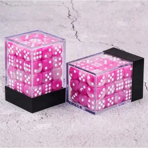Galactic Dice Premium Dice Sets - D6 Pink & White 12mm (36 Count)