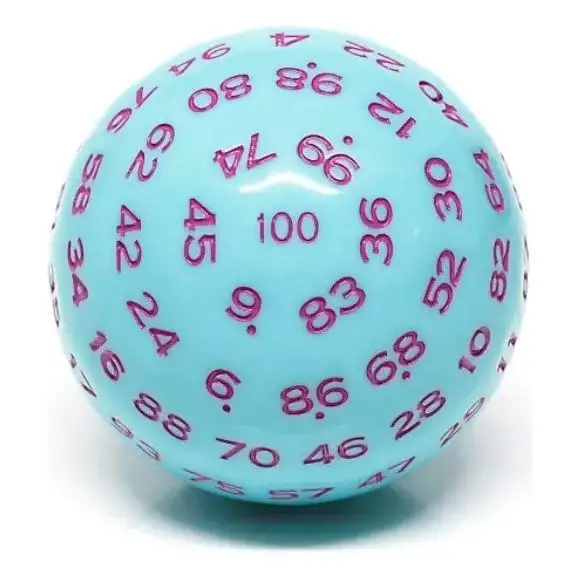 Galactic Dice Premium D100 Dice - Blue Jay (Purple Ink)