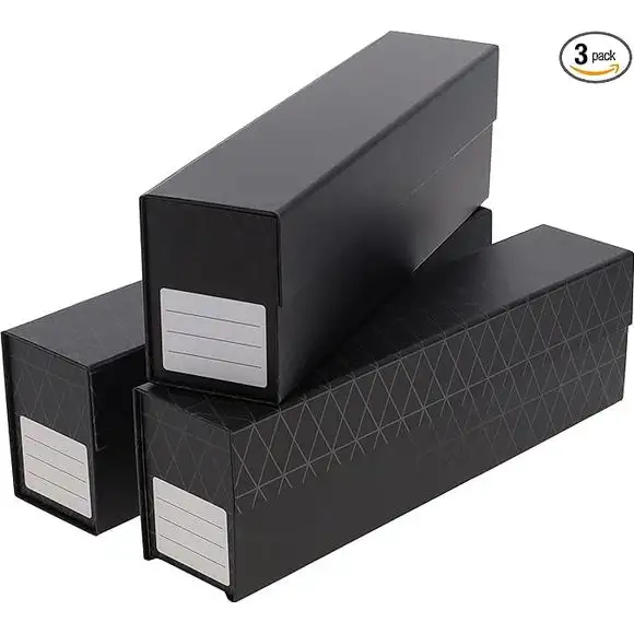 BCW QuickFold Card Boxes - Pack of 3 - Black - Magnetic Closure Card Storage Box