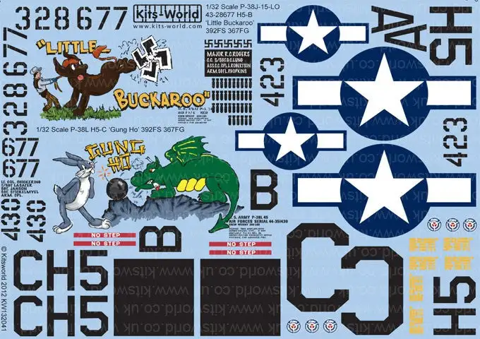 Warbird Decals 132041 1/32 P38J/L Little Buckaroo, Gung Ho