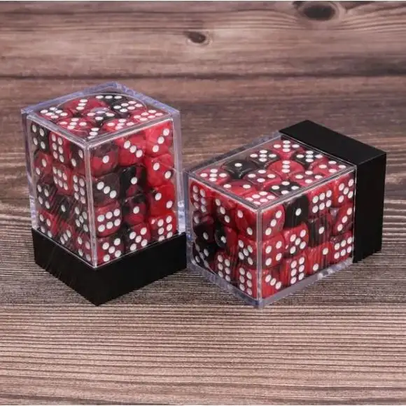 Galactic Dice Premium Dice Sets - D6 Crimson & Black 12mm (36 Count)