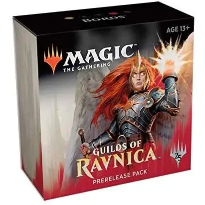 Magic The Gathering: MTG: Guilds of Ravnica Prerelease Pack Boros (Pre-Release Promo + 6 Boosters + d20 Spindown Counter) Kit