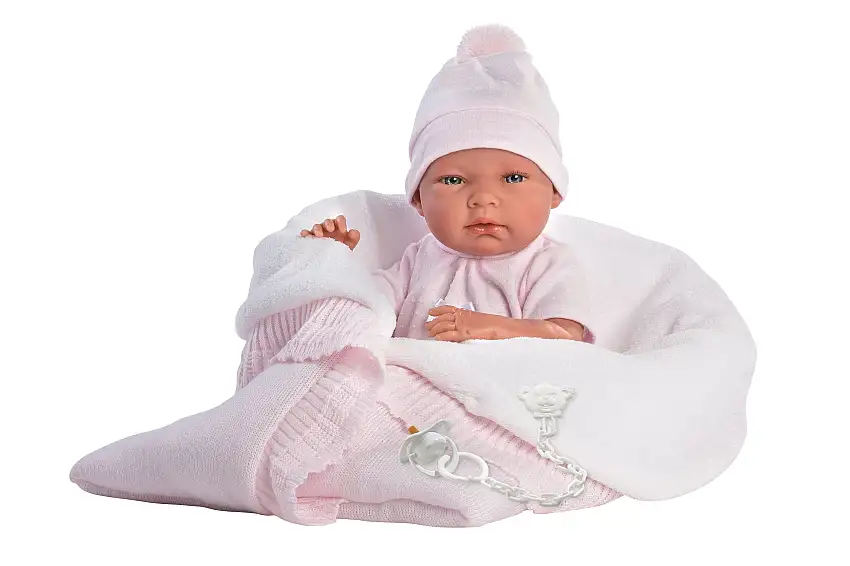 Anatomically Correct Baby Doll With Reversible Blanket | 15.7" | Lily