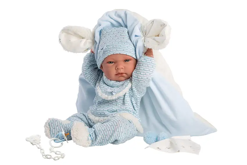 Anatomically Correct Baby Doll Donovan with Blanket | 15.7"