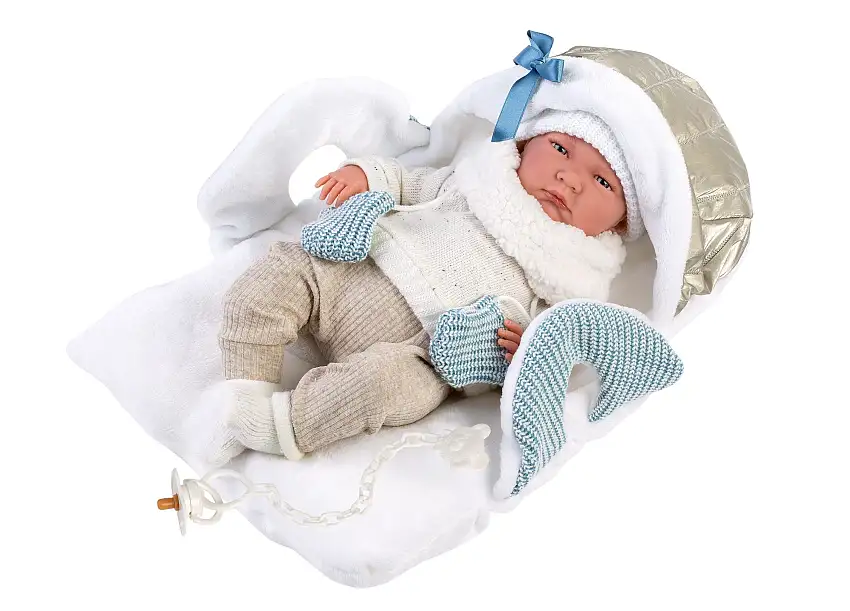 16.5" Articulated New Born Justin With Blanket