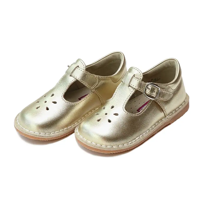 Mary Janes Metallic Leather T-Strap | Joy