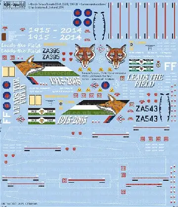 Warbird Decals (Kits World) 148146 1/48 Panavia Tornado GR4A ZA395 1915-2014, ZA543 1915-2005 Leads the Field Commemorative Schemes (D)