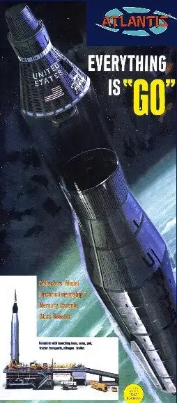 Atlantis Models 1833 1/110 Atlas Ballistic Missile w/Gantry & Mercury Capsule (formerly Revell)