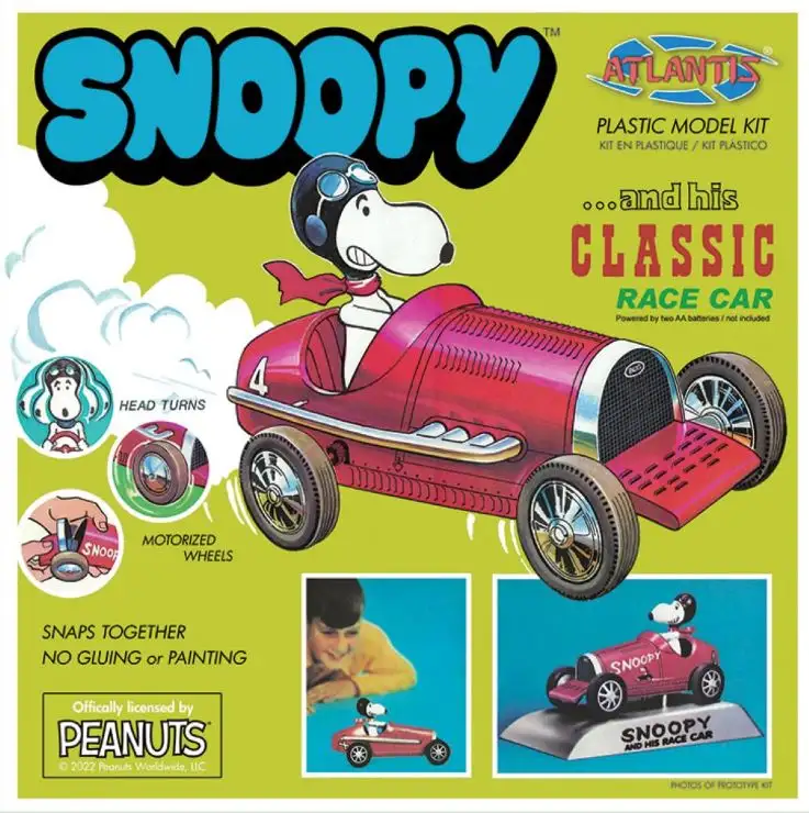 Atlantis Models 6894 Snoopy & His Race Car 8" Long (Snap) (formerly Monogram)