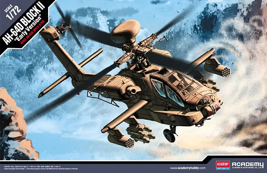 Academy 12514 1/72 AH64D Apache Block II Early Version Helicopter
