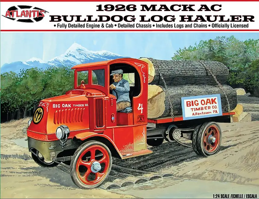 Atlantis Models 2401 1/24 1926 Mack AC Bulldog Log Hauler Truck Kit