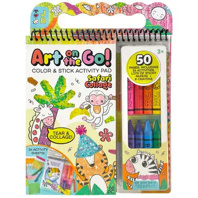 BRIGHT STRIPES Art on the Go! Collage Fun Jungle - Children's Art and Activity Set (19803)