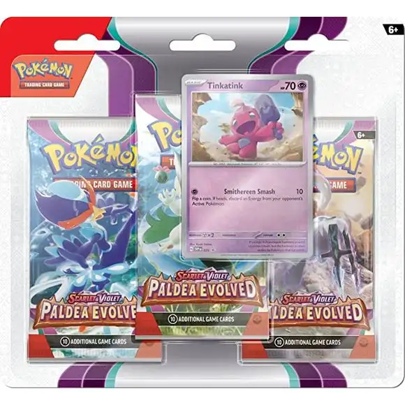Pokemon Scarlet and Violet SV2 Paldea Evolved 3-Pack Blister (Random Promo)