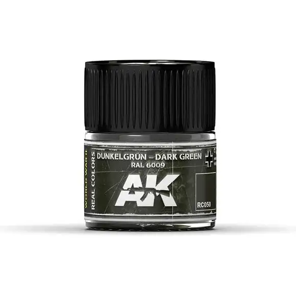 AK Interactive AFV Real Color RC050 Dark Green RAL6009 10ml Hobby Paint