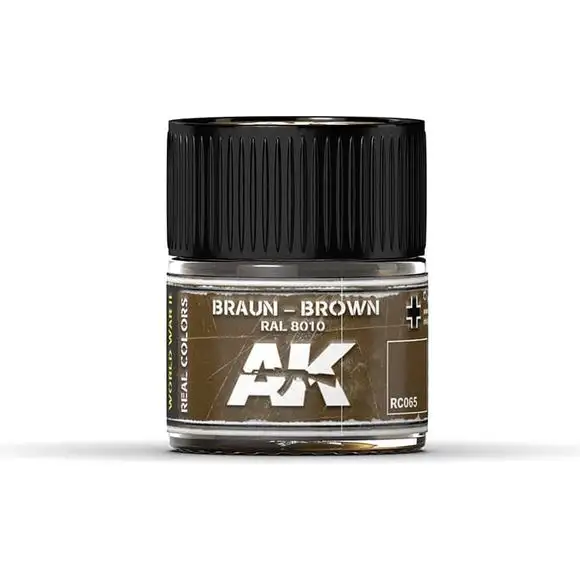 AK Interactive AFV Real Color RC065 Braun- Brown RAL8010 10ml Hobby Paint