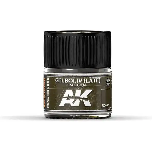 AK Interactive AFV RC087 Gelboliv (Late) RAL 6014 10ml Acrylic Hobby Paint
