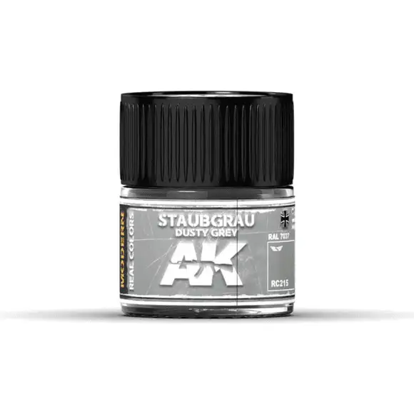 AK Interactive Real Color Staubgrau Dusty Grey 10ML Acrylic Hobby Paint Bottle