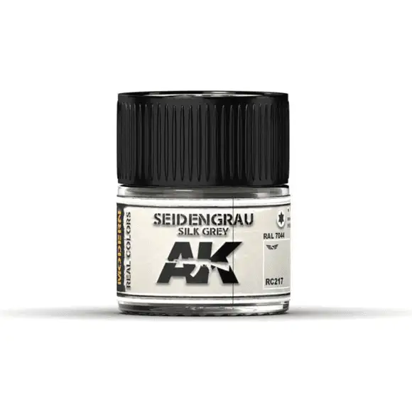 AK Interactive Real Color Seidengrau Silk Grey 10ML Acrylic Hobby Paint Bottle