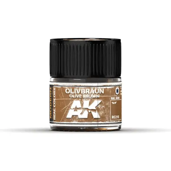 AK Interactive Real Color Olivbraun 10ML Acrylic Hobby Paint Bottle