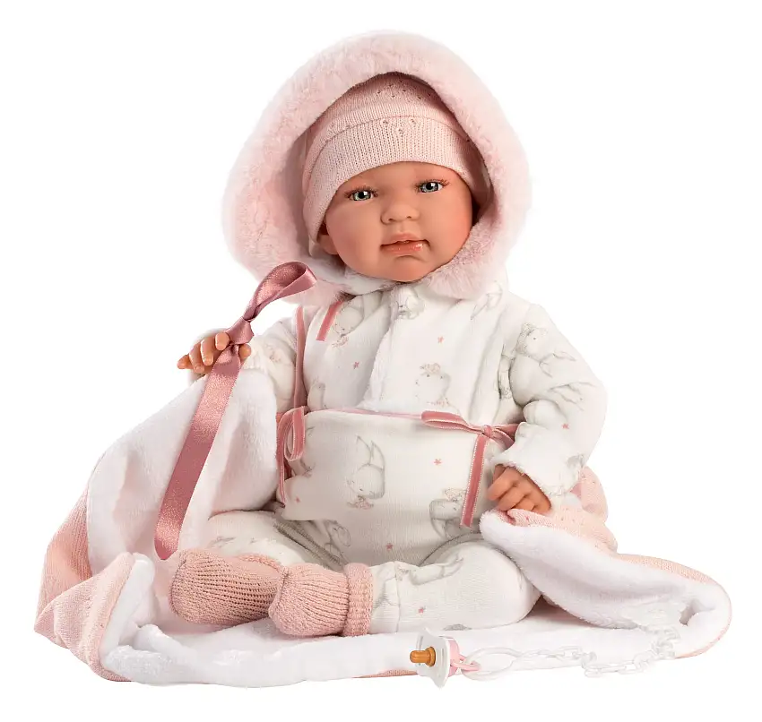 Crying Newborn Doll with Blanket | Soft Body 17.3" | Paulina