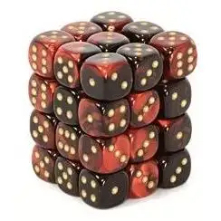 Chessex: Gemini Black-Red/Gold 12Mm D6 Dice Block