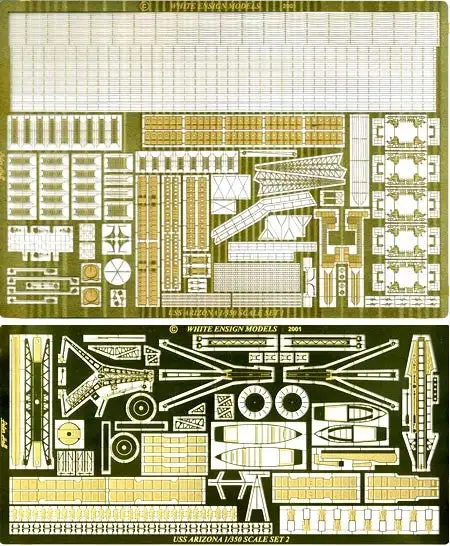 White Ensign Models 3521 1/350 Ultimate USS Arizona Detail Set for TSM (D)