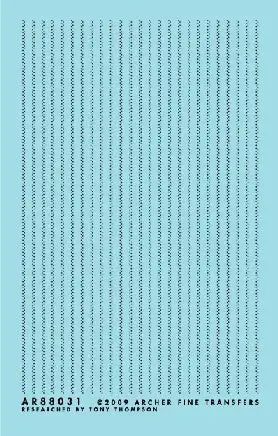 Archer Fine Transfers 88031 Surface Details: HO Offset Dbl Row Rivets for Tank Cars