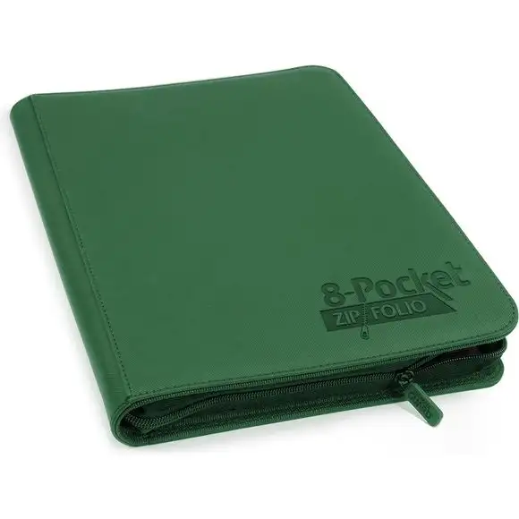 Ultimate Guard 8 Pocket Zipfolio Xenoskin Card Binder, Green