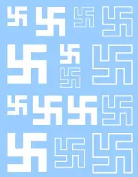 Archer Fine Transfers 72197W 1/72-1/76 Swastikas Early 5mm, 7.5mm, 10mm (White)
