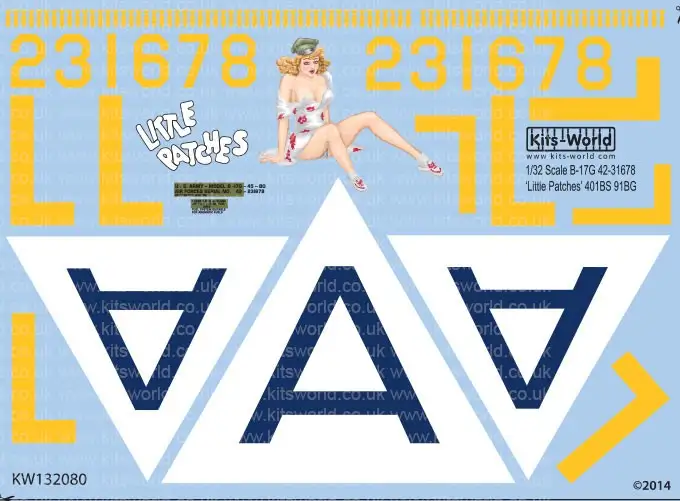 Warbird Decals Kits World 132080 1/32 B17G Little Patches