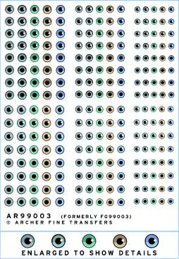Archer Fine Transfers 99003 Waterslide Decals: Human Eyeball for 1/6 to 1/4 scale
