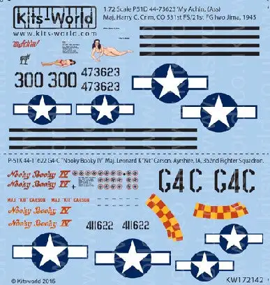 Warbird Decals 172142 1/72 P51 My Achin (Ass), Nooky Booky IV