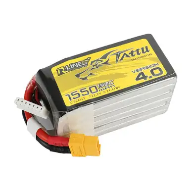 Tattu 1550mAh 6S 130C 22.2V R-Line Version 4.0 Lipo Battery Pack with XT60 Plug