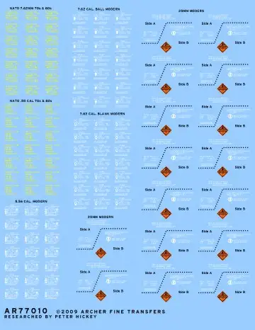 Archer Fine Transfers 77010 Waterslide Decal: 1/35 Assorted NATO & Modern Ammo Crate Stencils
