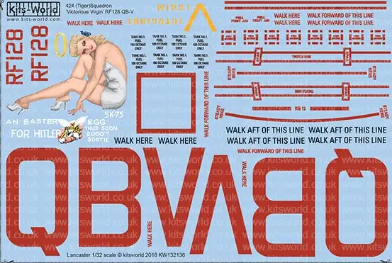 Warbird Decals 132136 1/32 Avro Lancaster Bomber B Mk I 424th Tiger Sq. Victorio