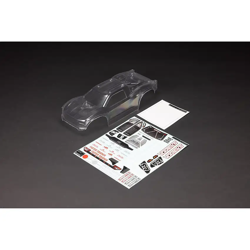 1/10 Clear Body with Decals: VORTEKS 2WD