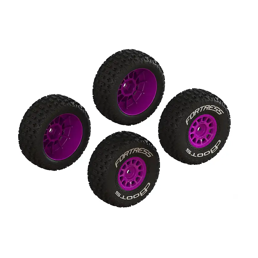 dBoots 'FORTRESS' Glued Tire Set, Purple (2 Pairs)