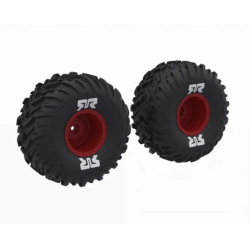 dBoots Cut Chevron MT Tire Set Glued, Red