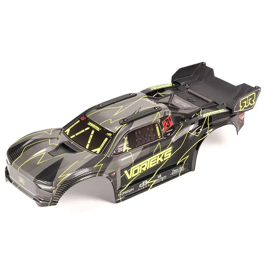 1/10 Painted Decaled Trimmed Body Set with Hidden Body Mount, Yellow/Black: VORTEKS 2WD