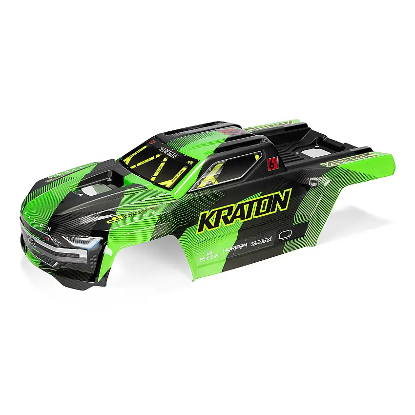 1/8 Painted Body with Decals, Green/Black: KRATON 6S BLX V6